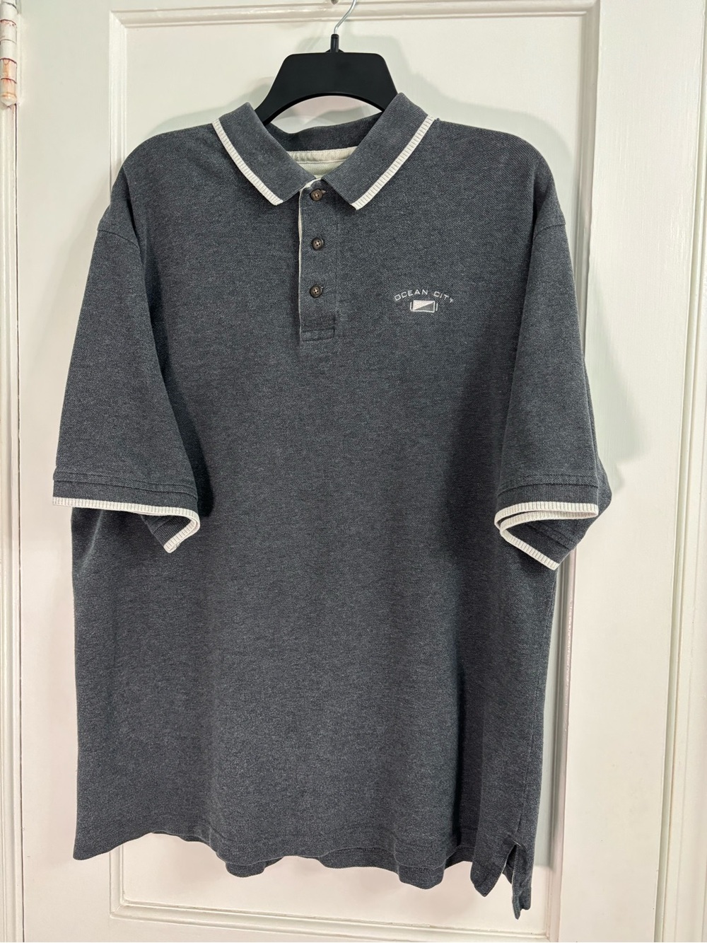 Gear For Sports Charcoal Gray Polo with White Trim ocean city nj